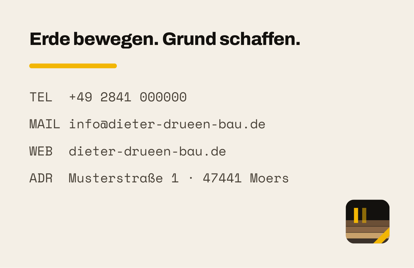 Visitenkarte Rückseite